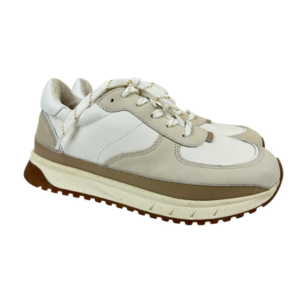 NEW Madewell The Kickoff Trainer Sneakers in Antique Cream Multi Sz 8.5